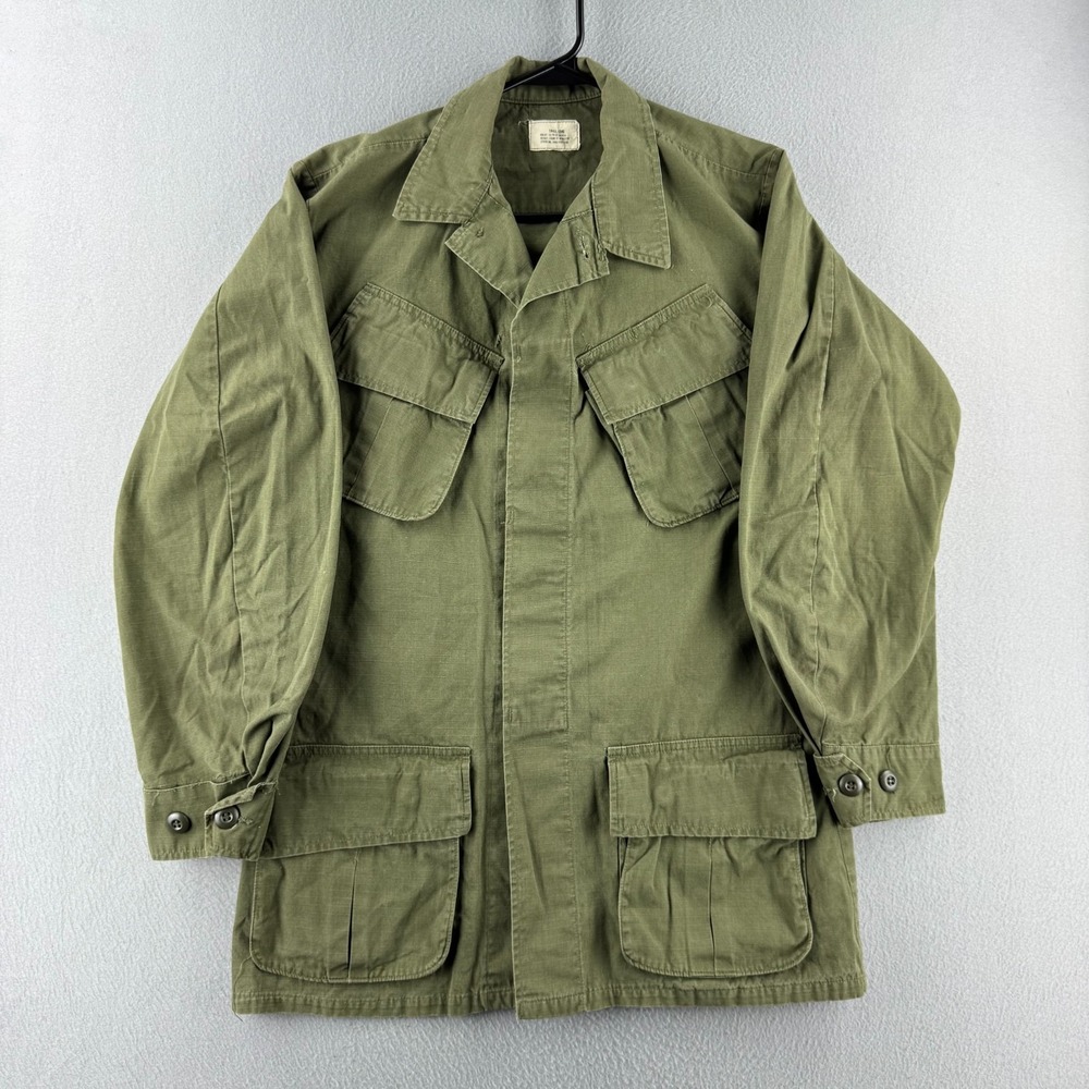 Vietnam Jungle Jacket Sz Small Long Coat Combat Tropical Ripstop 60s 1969